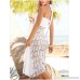 Olivia Sexy Hollow Out Lace Crochet Beach Skirt Dress Bikini Cover Up Bohemian Maxi Split Skirt Dress White B07NWFQTFY